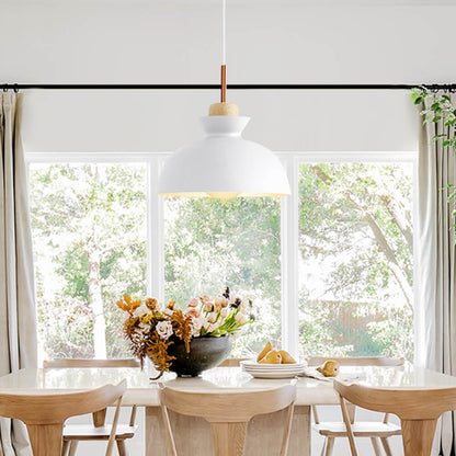 Modern Single Pendant Dome Light | Scandinavian Metal Hanging Lamp In Nine Bold Colourways