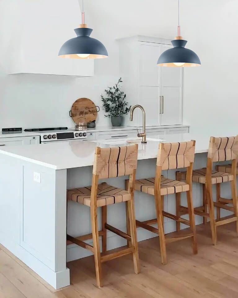 Modern Single Pendant Dome Light | Scandinavian Metal Hanging Lamp In Nine Bold Colourways