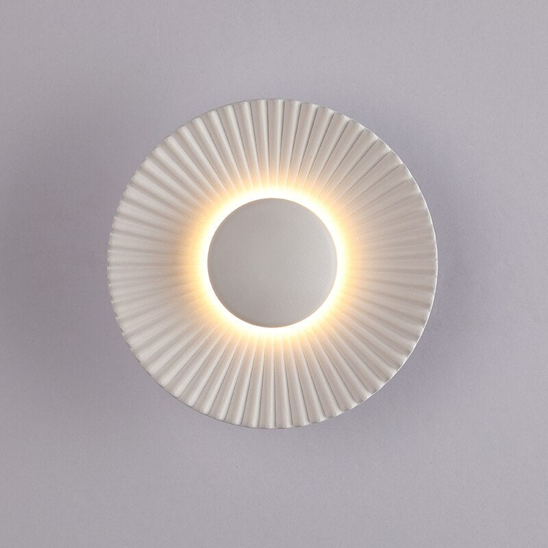 Solvara Wall Lamp | Modern Metallic Sun Ray Design With An Integrated Warm White LED Halo Glow