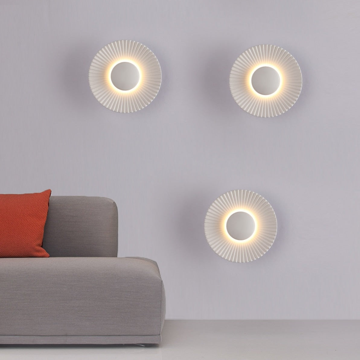 Solvara Wall Lamp | Modern Metallic Sun Ray Design With An Integrated Warm White LED Halo Glow