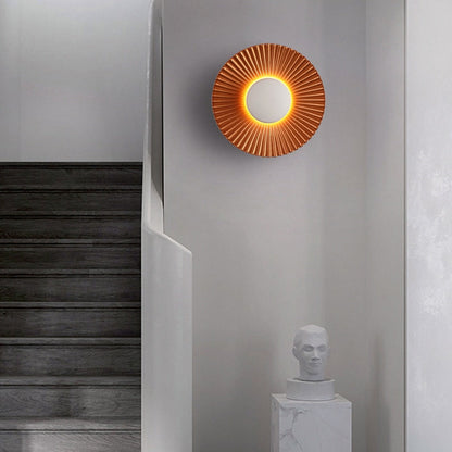 Solvara Wall Lamp | Modern Metallic Sun Ray Design With An Integrated Warm White LED Halo Glow