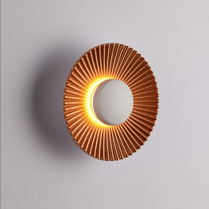 Solvara Wall Lamp | Modern Metallic Sun Ray Design With An Integrated Warm White LED Halo Glow