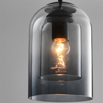 Duplume Mid Century Pendant Lamp | Double Glass Shade For Apartments and Dining Room Tables