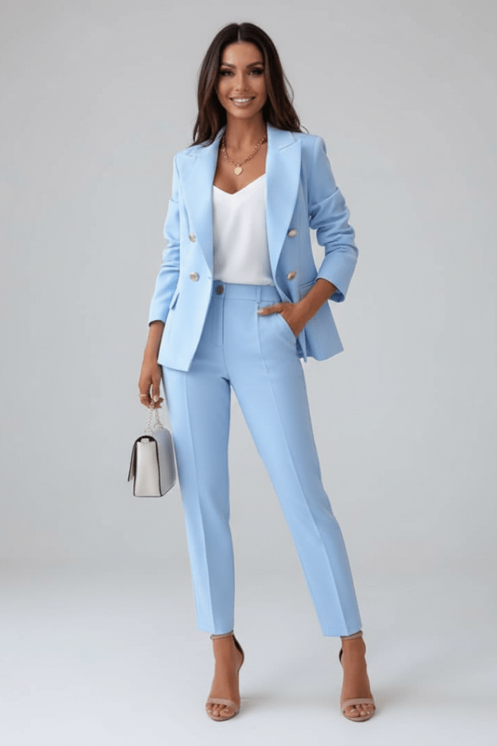 Tailored Two-Piece Woven Pant Suit