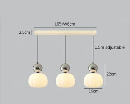 Nordic Pumpkin Pendant Light | Modern Ribbed LED Ceiling Lamp For Kitchens and Dining Areas