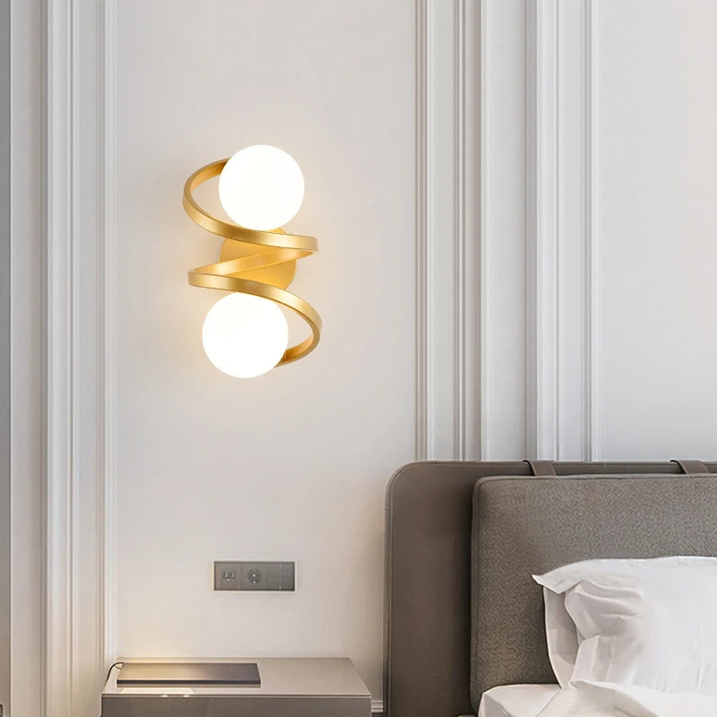Spirona Wall Light | Modern Dual LED Globe Design In Single or Double Globe Configurations