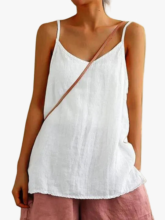 Mila Linen V-Neck Cami Top