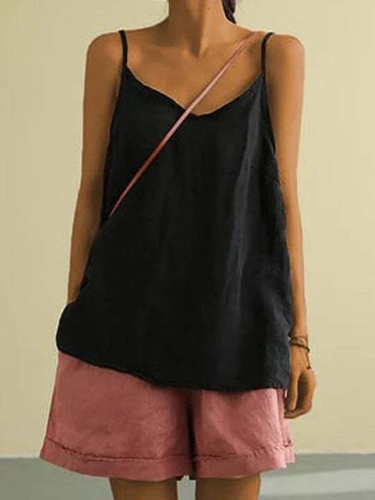 Mila Linen V-Neck Cami Top