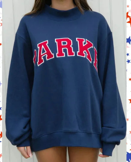 Kenni Mock Neck Varsity Sweatshirt