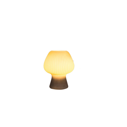 Vintage Bedside Table Lamp | Ribbed Glass Mushroom Lamp In Two Different Design Variations
